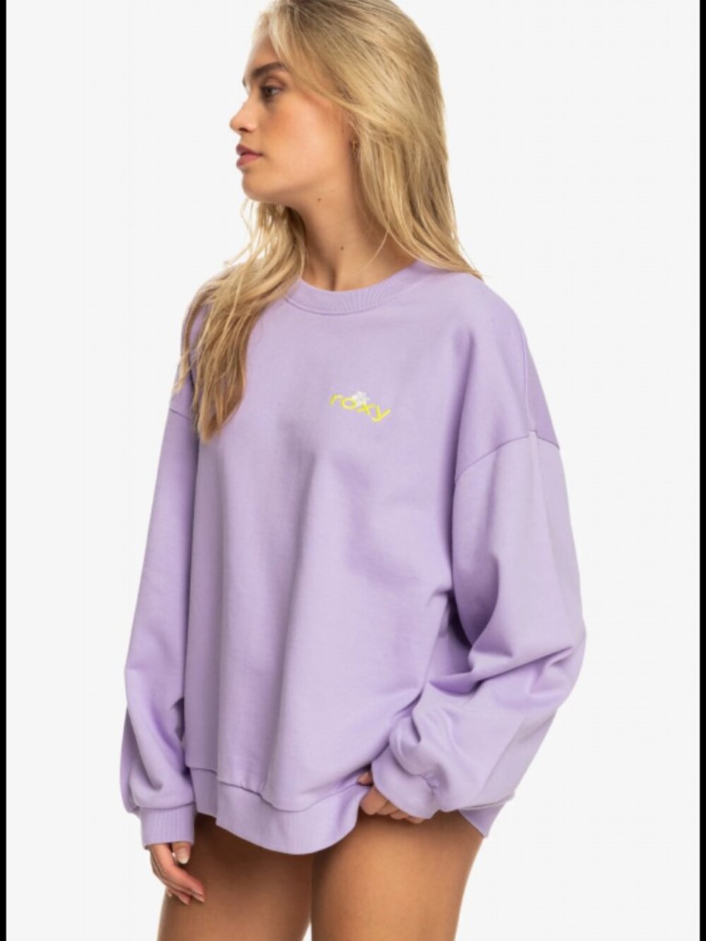 Roxy x Kate Bosworth Lavender Purple Crewneck Sweatshirt Cotton Size Medium